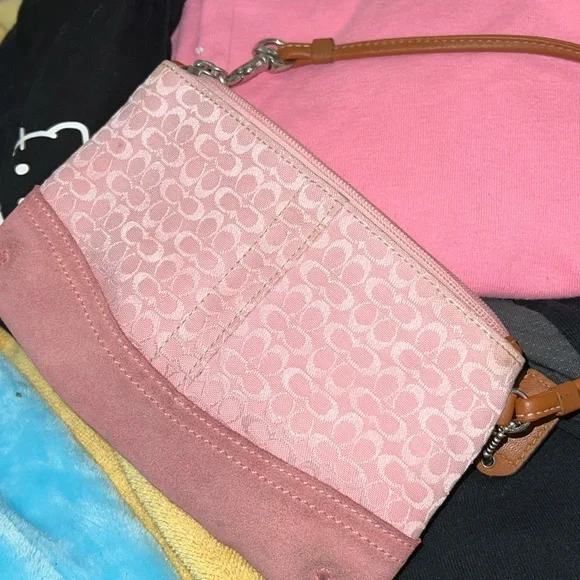 Coach wristlet. Well loved. Pink monogrammed. - Picture 6 of 6